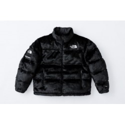 Supreme The North Face Faux Fur Nuptse Jacket Black