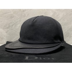 DIOR x ALYX New Black Cotton & Leather Baseball Cap With CD Buckle