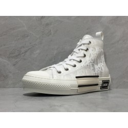 Dior B23 Hi Top Sneakers oblique monogram triple white