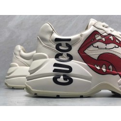 GT Batch Gucci Men's Rhyton leather sneaker with mouth