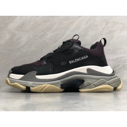 GT Batch Balenciaga Triple S Black Burgundy White 2018 Font