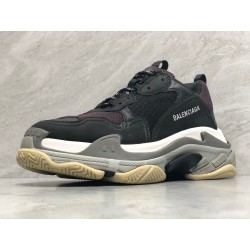 GT Batch Balenciaga Triple S Black Burgundy White 2018 Font