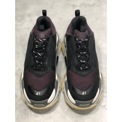 GT Batch Balenciaga Triple S Black Burgundy White 2018 Font