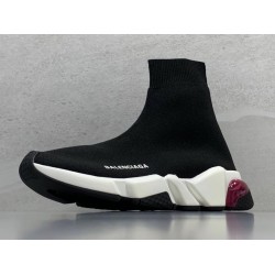 GT Batch Balenciaga Speed Trainer Clear Sole Black White Pink Black