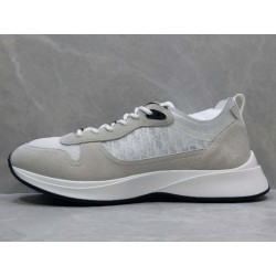 GT Dior B25 Oblique Canvas and Suede Sneaker White