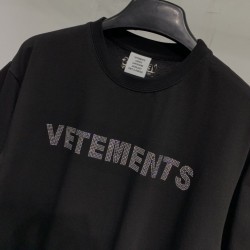 Vetements Swarovski Tee Black