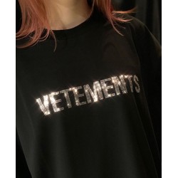 Vetements Swarovski Tee Black