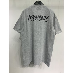 Vetements Script Tee Grey Marl