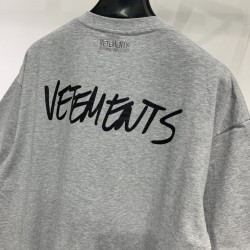 Vetements Script Tee Grey Marl