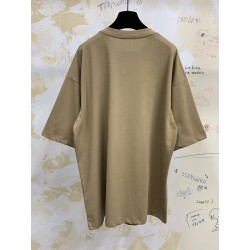 Balenciaga Paris Large Fit Tee Khaki