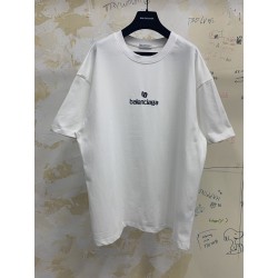 Balenciaga Logo Large Fit Tee White