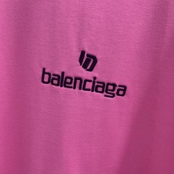 Balenciaga Logo Large Fit Tee Pink