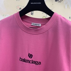 Balenciaga Logo Large Fit Tee Pink