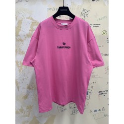 Balenciaga Logo Large Fit Tee Pink