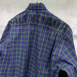 Balenciaga Check Shirt Blue