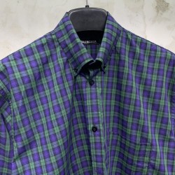 Balenciaga Check Shirt Blue