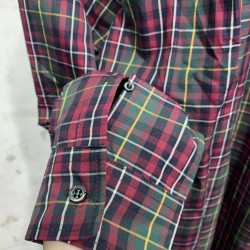 Balenciaga Check Shirt Maroon