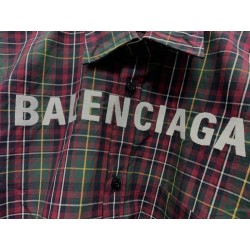 Balenciaga Check Shirt Maroon