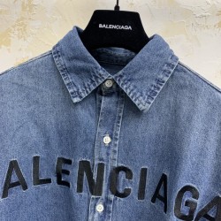 Balenciaga Denim Shirt Logo