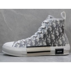 Dior B23 Hi Top Sneakers Oblique Monogram White