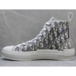 Dior B23 Hi Top Sneakers Oblique Monogram White