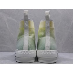 GT B23 Hi Top Sneaker Yellow and Green Canvas with DIOR AND SHAWN Motif