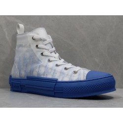 GT Dior B23 Hi Top Sneaker White Blue Canvas