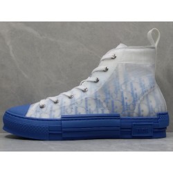 GT Dior B23 Hi Top Sneaker White Blue Canvas