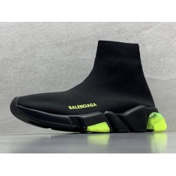 GT Balenciaga Speed Trainer Clear Sole Black Yellow Fluo