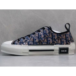 GT Dior B23 Low-top Sneaker Beige and Blue Oblique Strass