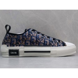 GT Dior B23 Low-top Sneaker Beige and Blue Oblique Strass