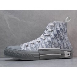 GT B23 Hi Top Sneaker Navy Blue Dior Oblique Canvas with Gray Rubber Sole