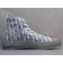 GT B23 Hi Top Sneaker Navy Blue Dior Oblique Canvas with Gray Rubber Sole