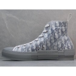 GT B23 Hi Top Sneaker Navy Blue Dior Oblique Canvas with Gray Rubber Sole