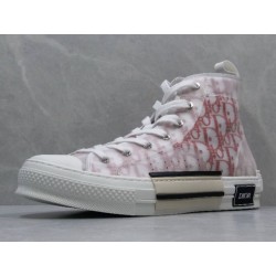 GT B23 Hi Top Sneaker Red and White Dior Oblique Canvas